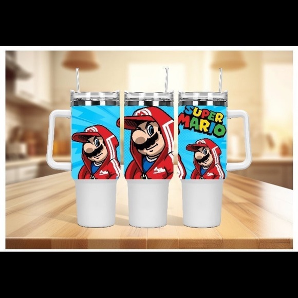 Custom made Nintendo Super Mario Bros Tumbler 40 oz tumbler with hand carry hand - Picture 12 of 15